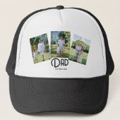Dad Established Grunge Text Black 3 Photo Trucker Pet (Voorkant)