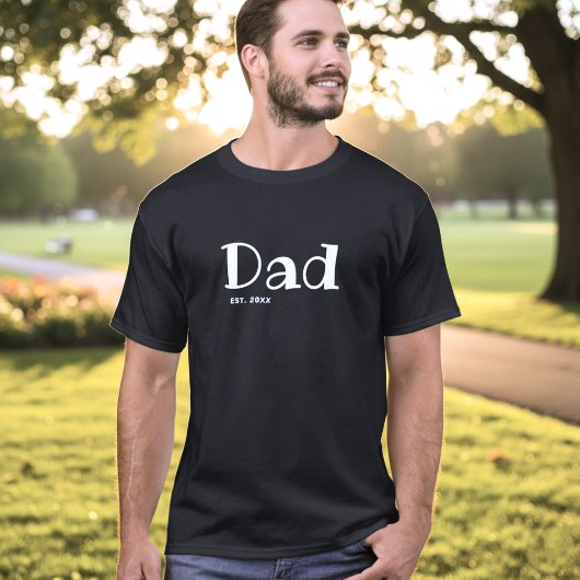 Dad Established Minimal Black White T-shirt