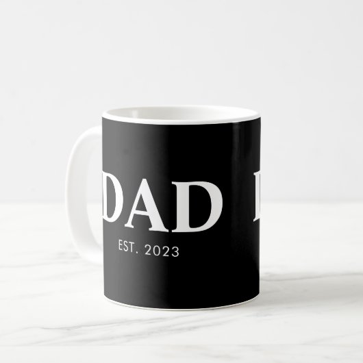 Dad Established Minimal Simple Text Est Year Koffiemok (Voorkant links)