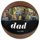 Dad Established Modern 3 Photo Basketbal (Voorkant)