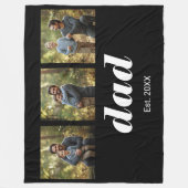 Dad Established Modern 3 Photo Fleece Deken (Voorkant)