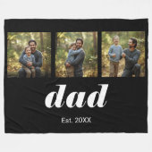 Dad Established Modern 3 Photo Fleece Deken (Voorkant (Horizontaal))