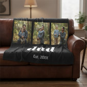 Dad Established Modern 3 Photo Fleece Deken
