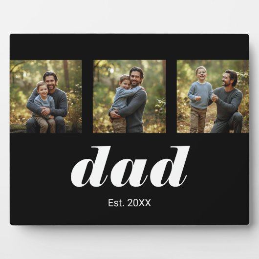 Dad Established Modern 3 Photo Fotoplaat (Voorkant)