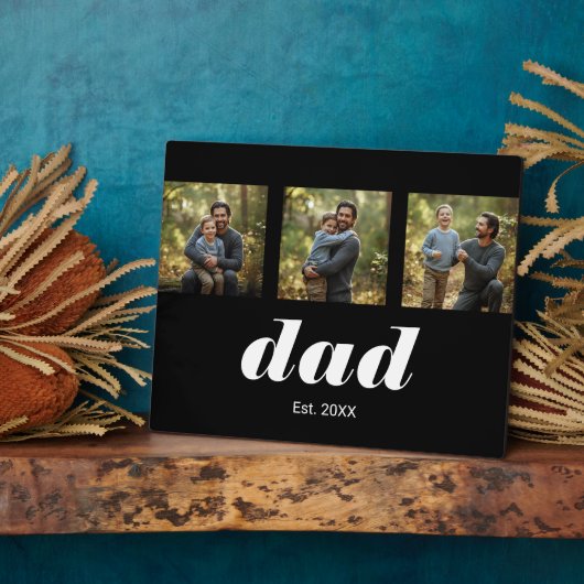Dad Established Modern 3 Photo Fotoplaat (Zijkant)