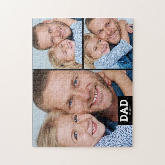 Dad  Established Modern 3 Photo Legpuzzel (Verticaal)