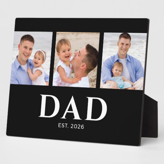 Dad Established Modern Black 3 Photo Fotoplaat (Zijkant)