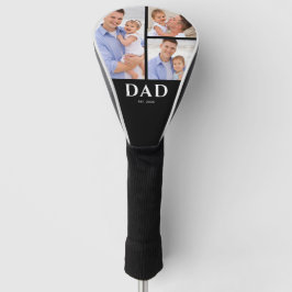 Dad Established Modern Black 3 Photo Golfheadcover