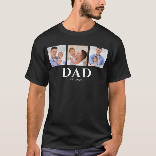 Dad Established Modern Black 3 Photo T-shirt (Voorkant)