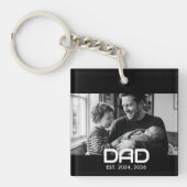 Dad Established Modern Bold Photo Sleutelhanger (Voorkant)