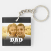 Dad Established Modern Bold Photo Sleutelhanger (Achterkant)