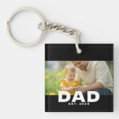 Dad Established Modern Bold Photo Sleutelhanger (Voorkant)