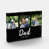 Dad Established Modern Bold Script Black 3 Photo Fotoblokken (Links)