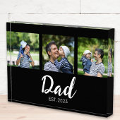 Dad Established Modern Bold Script Black 3 Photo Fotoblokken