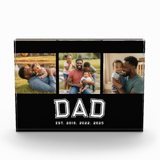 Dad Established Modern Bold White Black 3 Fotoblokken (Voorkant)