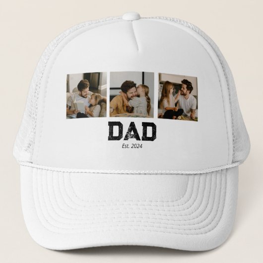 Dad Established Modern Fun 3 Photo Trucker Pet (Voorkant)