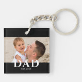 Dad Established Modern Photo Sleutelhanger (Achterkant)