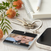 Dad Established Modern Photo Sleutelhanger (Voorkant Rechts)