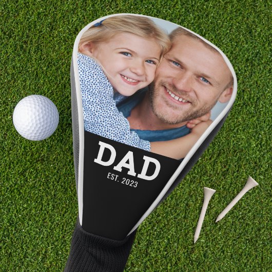 Dad Established Modern Script Photo Golfheadcover