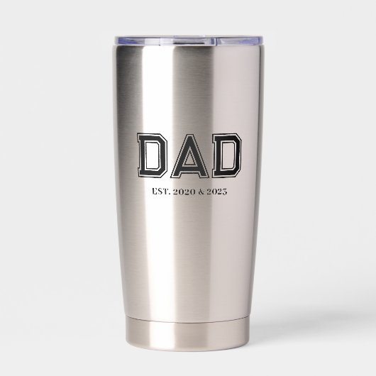 Dad Established Modern Typography New Dad Gift Geïsoleerde Drinkbeker (Voorkant)