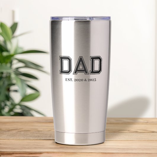 Dad Established Modern Typography New Dad Gift Geïsoleerde Drinkbeker