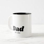 Dad Established Modern Typography Tweekleurige Koffiemok (Voorkant links)