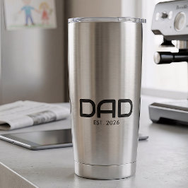 Dad Established New Dad Gift  Geïsoleerde Drinkbeker