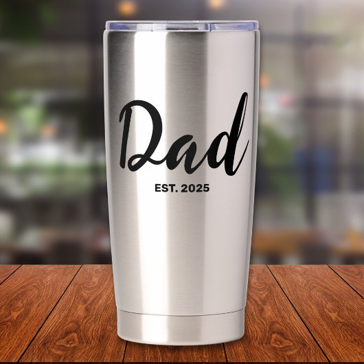 Dad Established New Dad Gift Geïsoleerde Drinkbeker