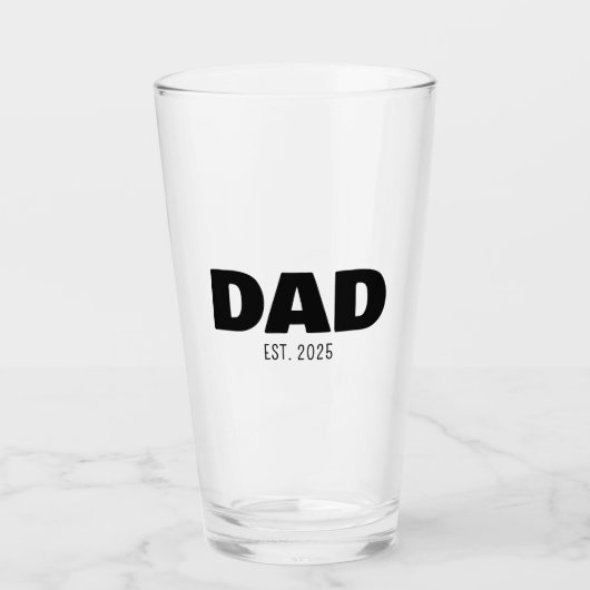 Dad Established New Dad Gift Glas (Voorkant)