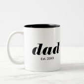 Dad Established New Dad Gift Tweekleurige Koffiemok (Links)
