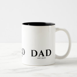 Dad Established New Dad Gift Tweekleurige Koffiemok