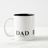 Dad Established New Dad Gift Tweekleurige Koffiemok (Links)