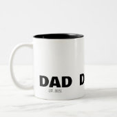 Dad Established New Dad Gift Tweekleurige Koffiemok (Links)