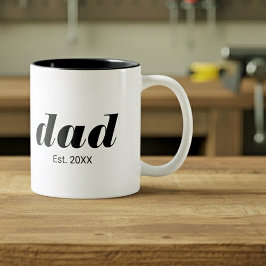 Dad Established New Dad Gift Tweekleurige Koffiemok