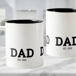 Dad Established New Dad Gift Tweekleurige Koffiemok