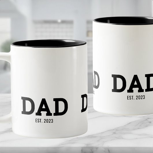 Dad Established New Dad Gift Tweekleurige Koffiemok