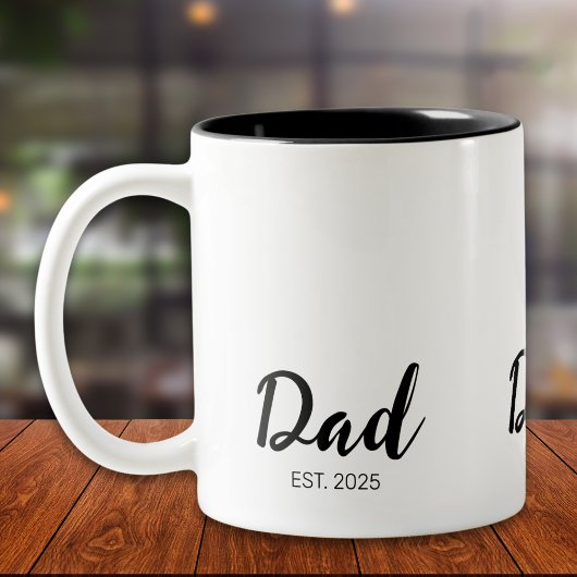 Dad Established New Dad Gift Tweekleurige Koffiemok