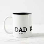 Dad Established New Dad Gift Tweekleurige Koffiemok (Links)
