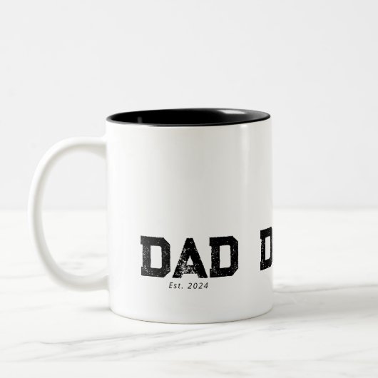 Dad Established New Dad Gift Tweekleurige Koffiemok (Links)