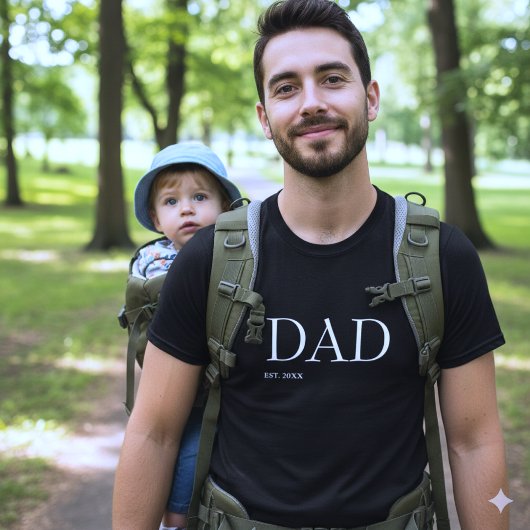 Dad Established New Dad Minimal Black White T-shirt