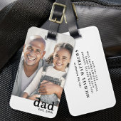 Dad Established Personalized Photo Bagagelabel