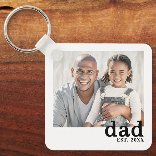 Dad Established Personalized Photo Sleutelhanger (Voorkant)