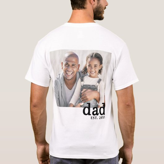 Dad Established Personalized Photo T-shirt (Achterkant)