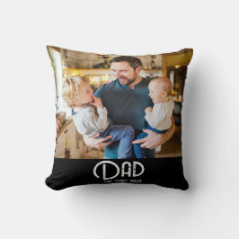 Dad Established Photo Black Grunge Script Kussen