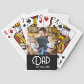 Dad Established Photo Black Grunge Script Pokerkaarten (Achterkant)