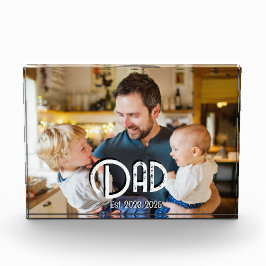 Dad Established Photo Black White Grunge Fotoblokken