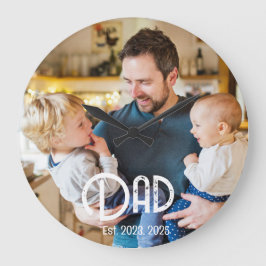 Dad Established Photo Black White Grunge Grote Klok