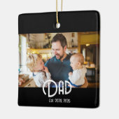 Dad Established Photo Black White Grunge Keramisch Ornament (Links)