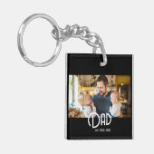 Dad Established Photo Black White Grunge Sleutelhanger (Voorkant Links)