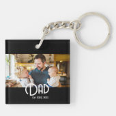 Dad Established Photo Black White Grunge Sleutelhanger (Achterkant)